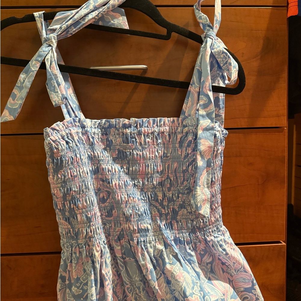 Lilly Pulitzer Pink and Blue Smocked Dress